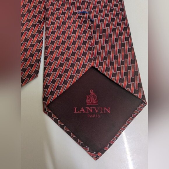 Lanvin Red and Black Men's Tie - Picture 7 of 9